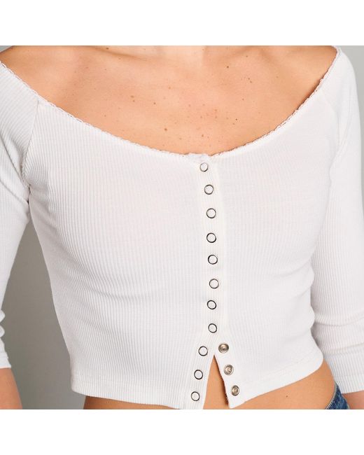 Love and Nostalgia White Sugar Baby Rib Top
