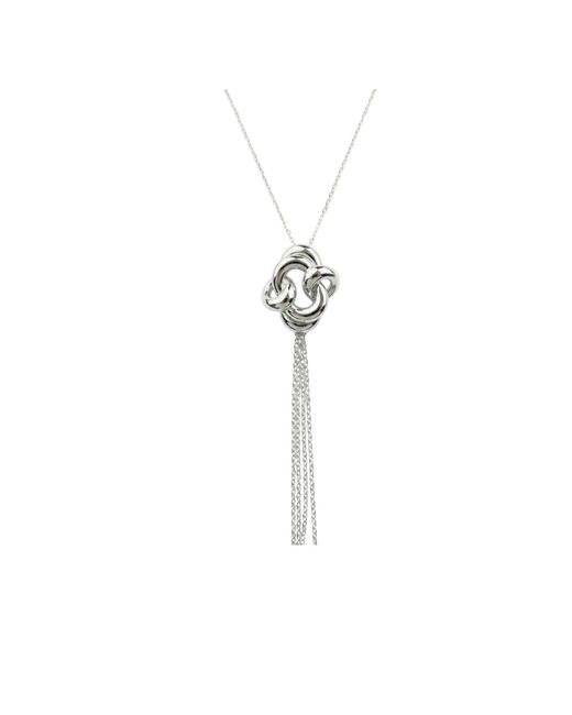 Gutta Design Metallic Knot Necklace Rhodium Plated