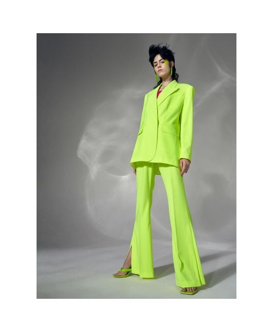 AGGI by HALEWSKI Green Blair Laser Yellow Oversized Blazer