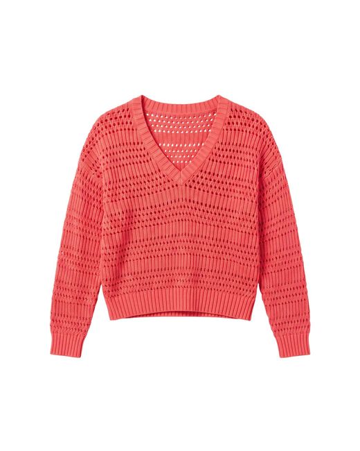 Brodie Cashmere Red Sarah Stitch Cropped V