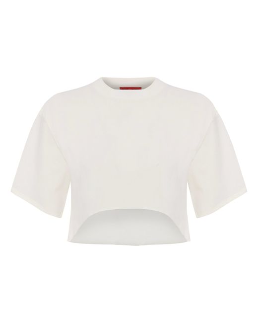 Pcfg White Pure Cotton Oversized Crop Top