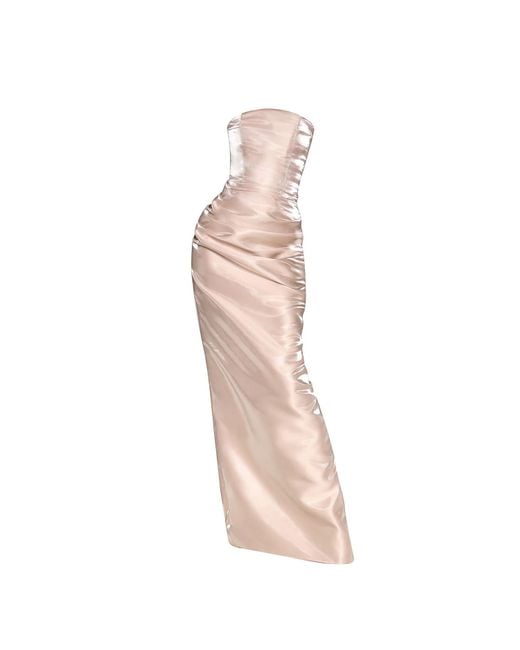 Moda Glam Pink Neutrals Lucia Strapless Corset Gown- Champagne
