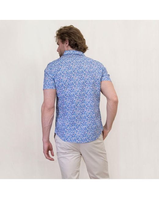 Lords of Harlech Blue Scott Mosaic Shirt for men