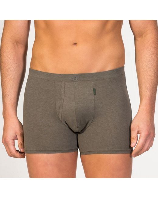 Zd - Zero Defects Gray Heracles Fly Front Boxer – Maximum Softness For Sensitive Skin for men