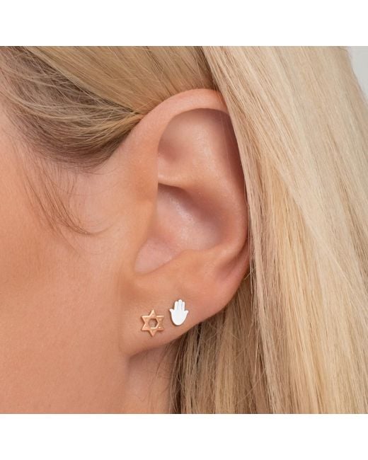 Maya Brenner Metallic Charm Stud
