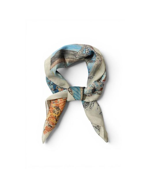 Saachi Metallic Urban Cityscape Satin Bandana