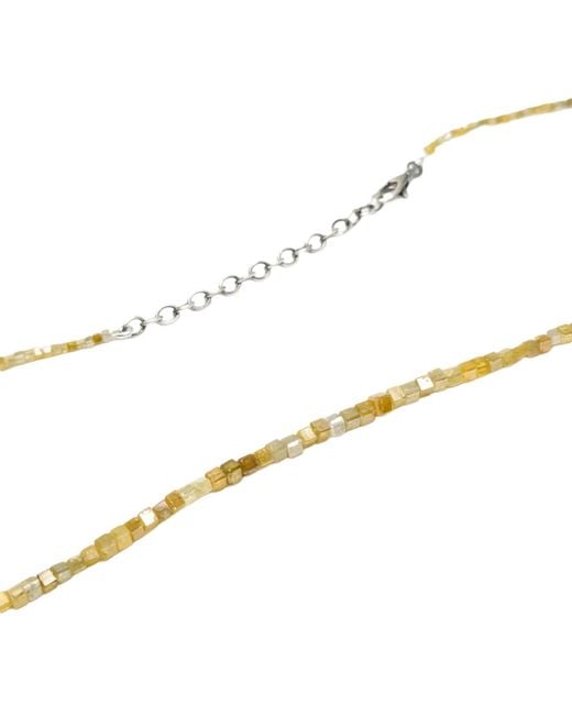 Rahul's Jewels Metallic 16"-18" Adjustable Length Genuine Diamond Cube Necklace