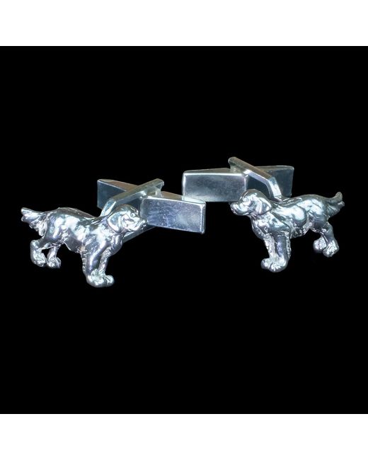 Simon Kemp Jewellers Metallic Solid Sterling Retriever Cufflinks for men