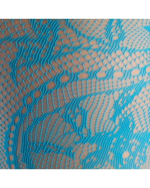 HIGH HEEL JUNGLE by KATHRYN EISMAN Blue Monet Lace Tights