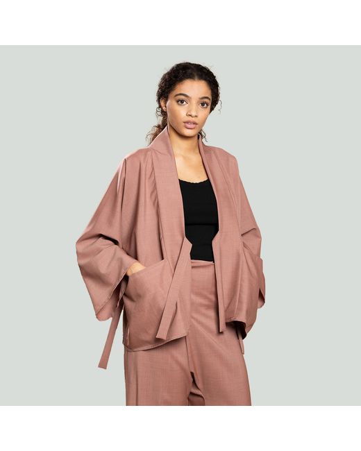 MOE Brown Rose Wool Jacket Reversible