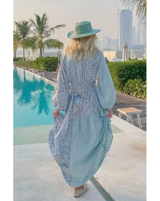 Palm Collective Blue Tulonne Maxi Dress