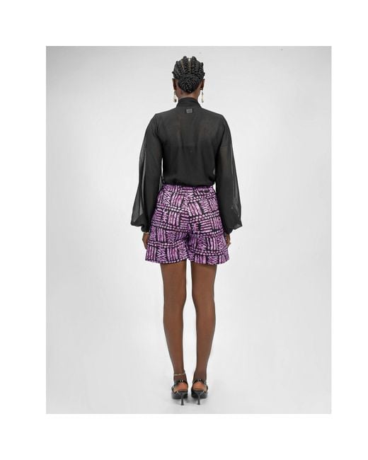 Chuks Collins Purple Ajah New Collection Drop2-Batik Shorts