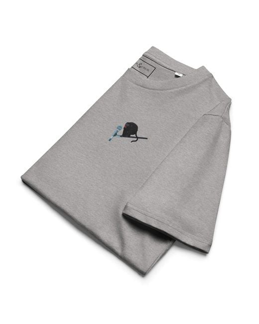 Anchor and Crew Gray Heather Artist Monkey Organic Cotton Embroidered T-Shirt