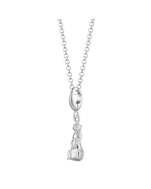 Lily Charmed Metallic Sterling Meerkat Charm Necklace