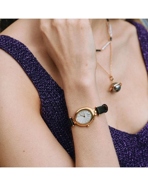 Retro Chic Metallic Ellipse Watch
