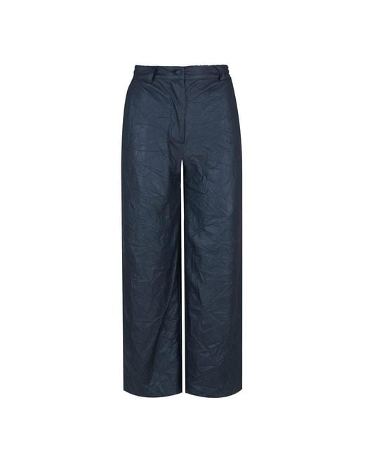 Conquista Blue Faux Leather Culottes By Fashion