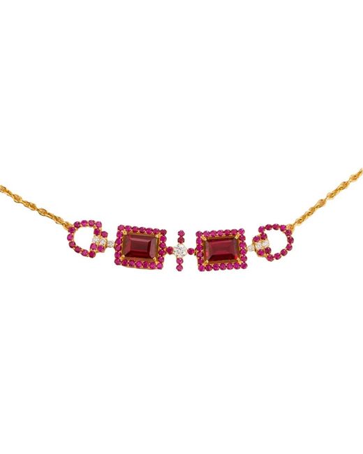 Juvetti Red Ciceris Necklace Ruby & Diamonds