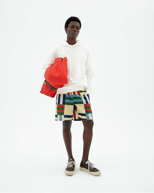 Thinking Mu Green Checkered Field Henry Bermuda Shorts for men