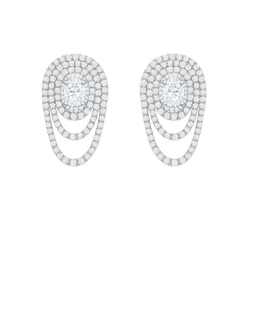 Maison De Gala Metallic Layered Oval Draped Earrings
