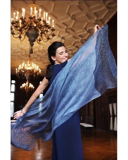 Saachi Blue Star Gazer Scarf
