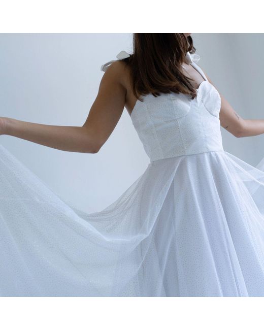 Viktoriabolla White Sparkling Tulle Dress