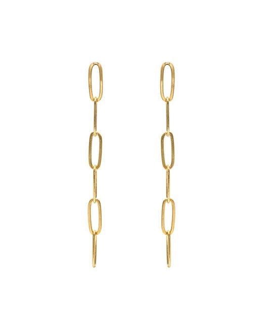 EVA REMENYI Metallic Nautilus Chain Earrings
