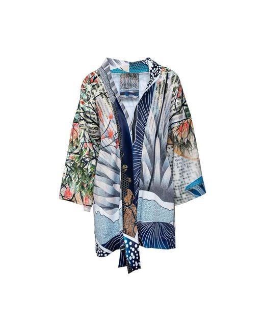 ARTISTA Blue Lil Printed One-Size Kimono