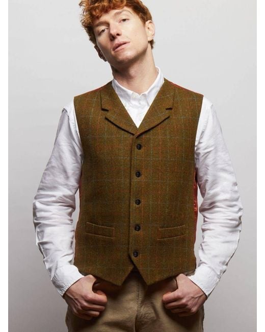 Guards London Green Sherwood Tweed Wool Waistcoat for men