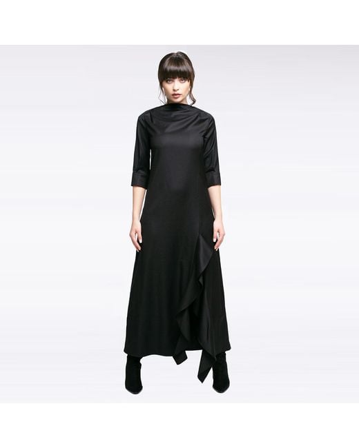 Larisa Dragna Black Mystique Long Slit Dress