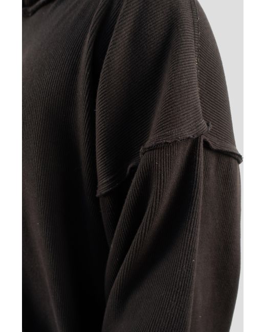 mysimplicated Black Ribbed Cotton Hoodie for men