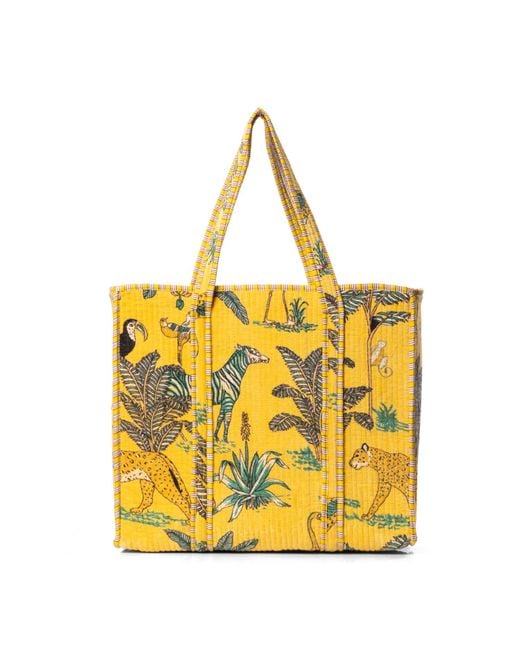 Conscious Yoga Collective Yellow The Ultimate Velvet Jungle Tote