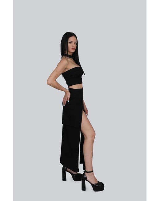 Yogi8Apparel Black Soft Armour Split Skirt