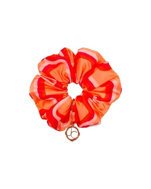 Julia Clancey Red Super Sized Luxe Link Mango Silk Scrunchy