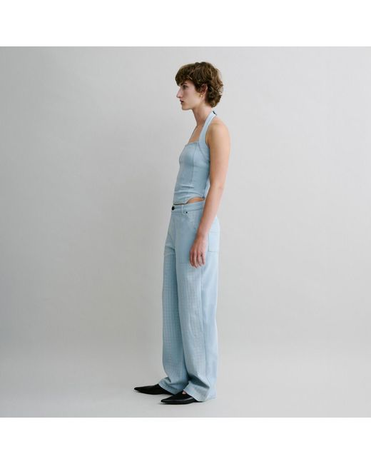 Luroq London Blue Panelled Denim Trousers
