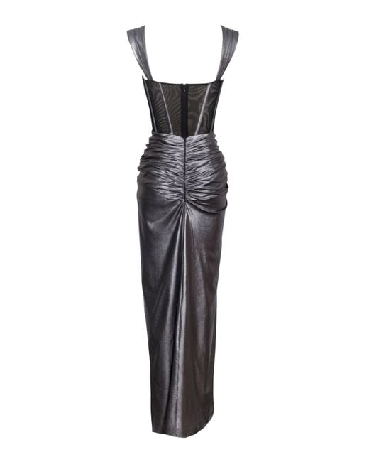 Miss Circle New York Odessa Metallic Corset Maxi Dress