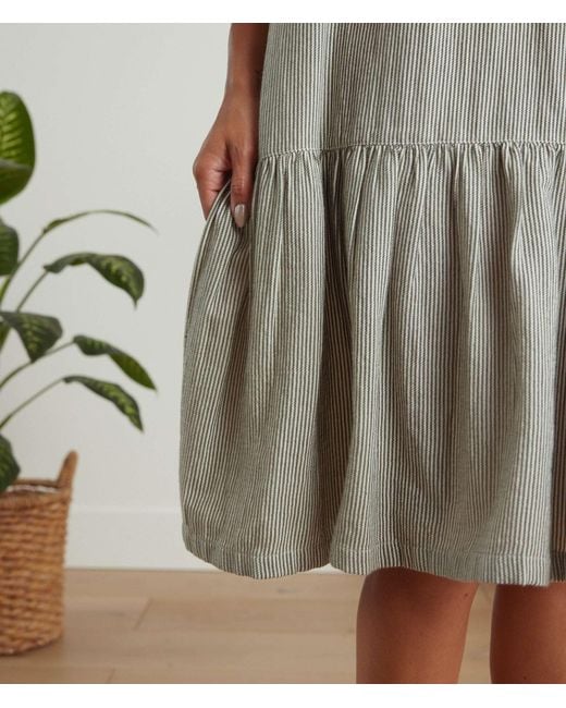 Known Supply Gray Tiered Pinstripe Dress
