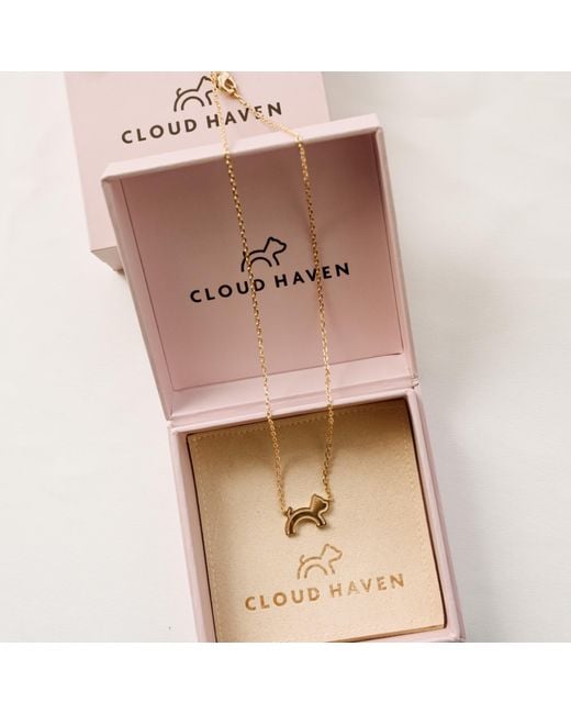 Cloud Haven Metallic Dainty Logo Pendant Necklace