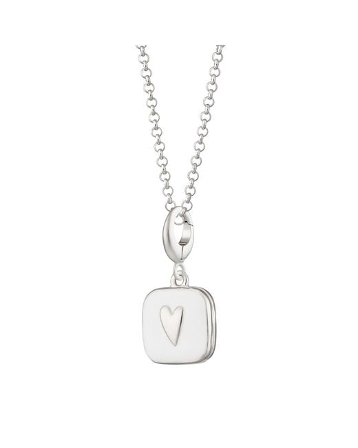 Lily Charmed Metallic Sterling Heart Locket Necklace