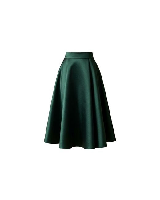 IZABELA MANDOIU Green Taffeta Midi Skirt