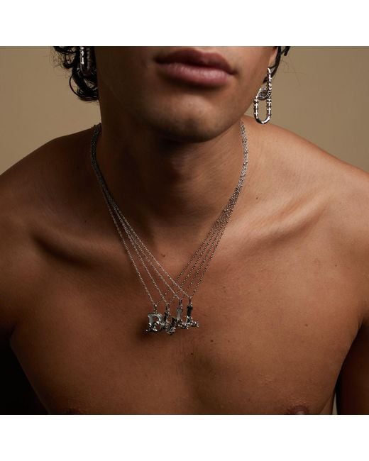Kasun Metallic Solid C Initial Necklace With Marble