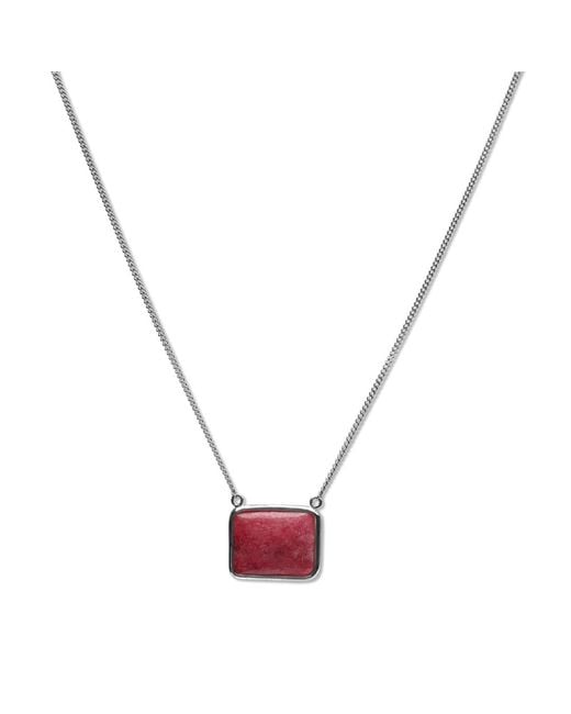 FV Jewellery Metallic La Stèle Rhodochrosite & Square Necklace