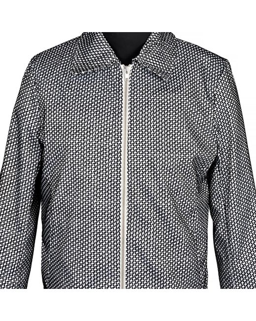 DAVID WEJ Gray Washington Aviator Jacquard Jacket for men