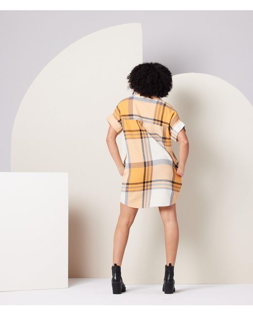 Known Supply Metallic Flannel Shirt Dress