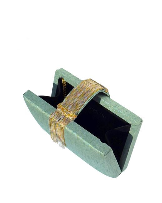 Simitri Green Sage Fringe Clutch