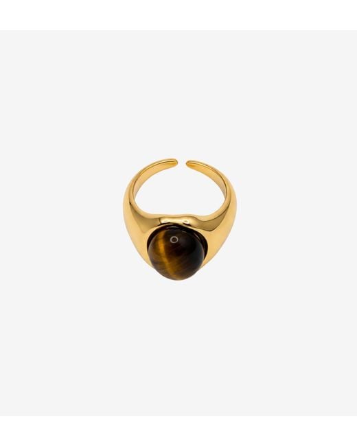 Uchi and Soto Metallic Nekomeishi Tigers Eye Ring