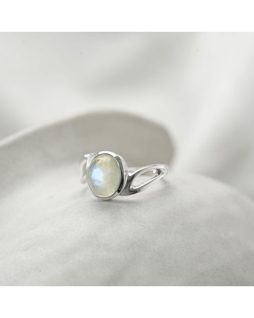 Isla Silver Blue Neutrals Sterling Moonstone Wave Ring