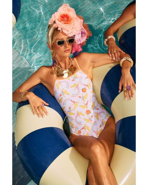 Julia Clancey Metallic Feeling Peachy Peach Swim Suit