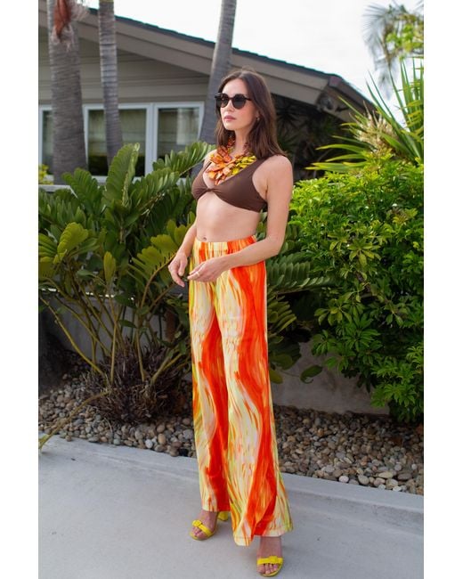 Jennafer Grace Orange Mari Palazzo Pant