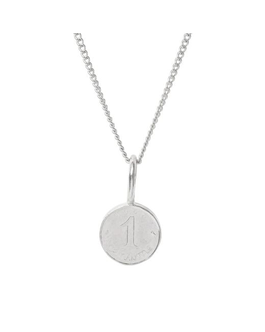Katie Mullally Metallic French Centime Coin Charm & Chain for men