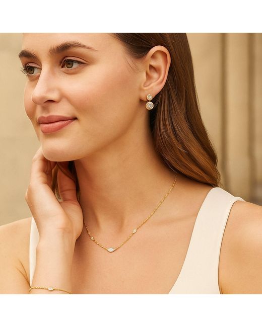 Lily Flo Jewellery Metallic Aurora Diamond Solitaire Necklace